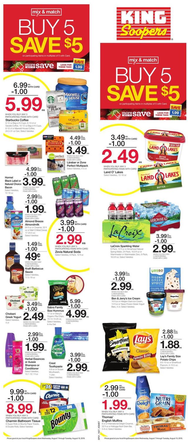 King Soopers Ad from 08/07/2019