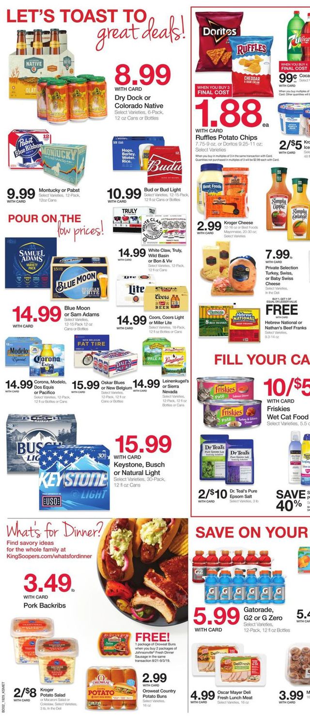 King Soopers Ad from 08/21/2019