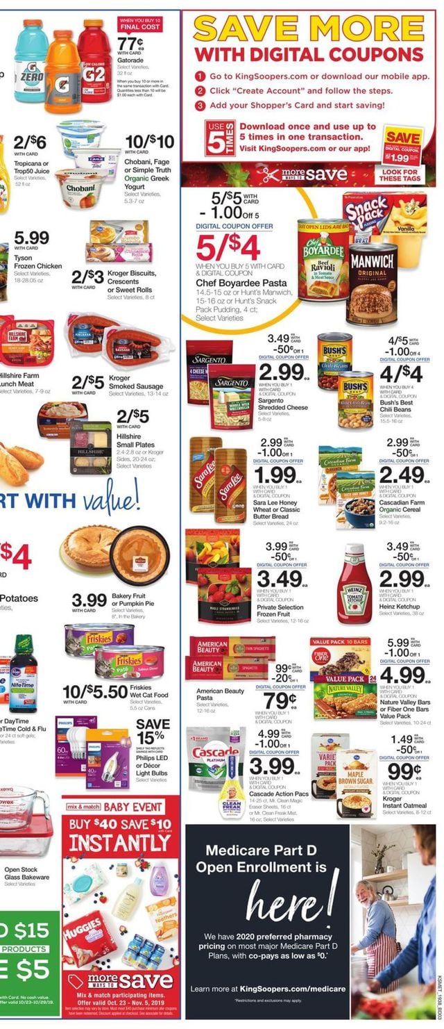King Soopers Ad from 10/23/2019