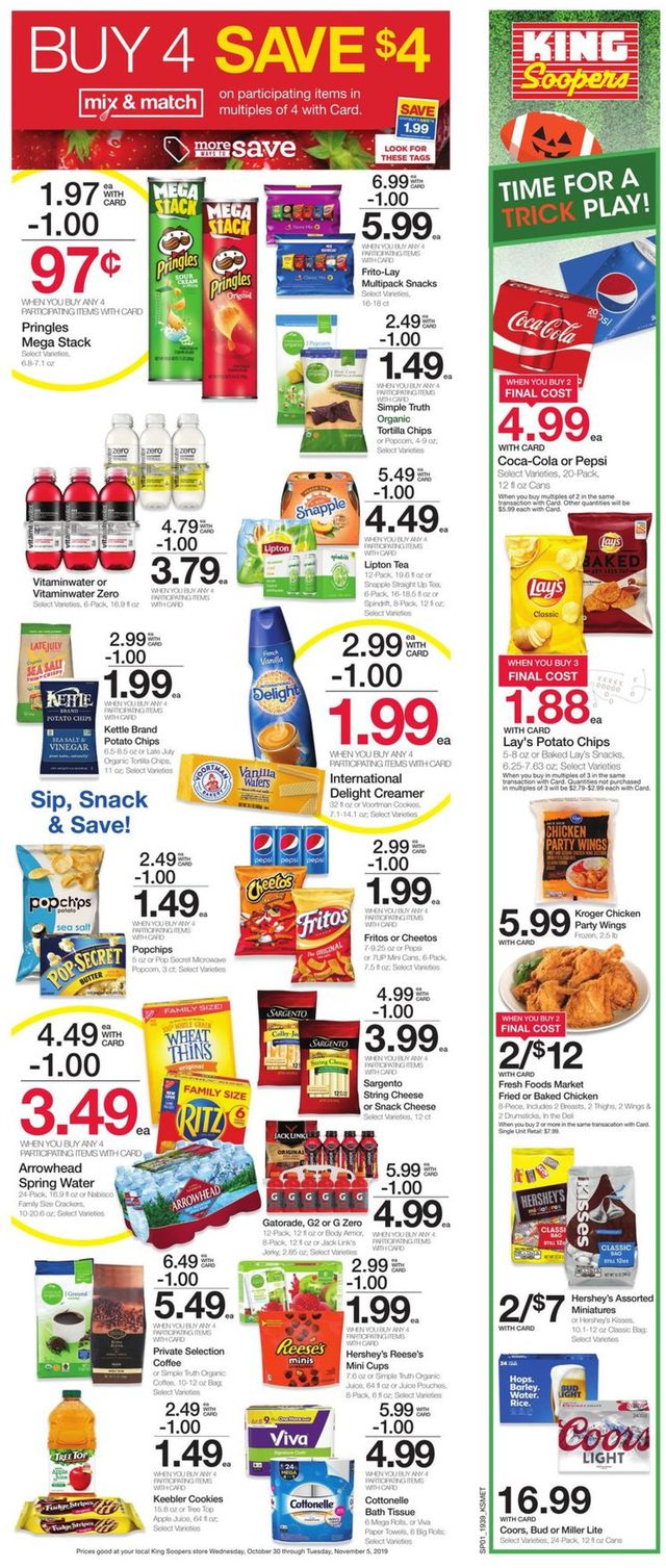 King Soopers Ad from 10/30/2019