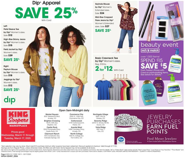 King Soopers Ad from 03/11/2020