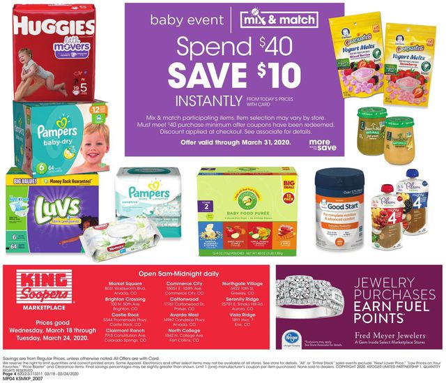 King Soopers Ad from 03/18/2020