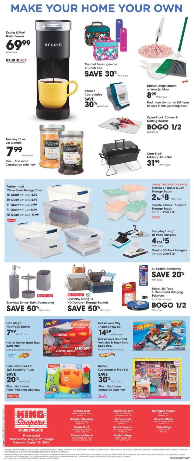 King Soopers Ad from 08/19/2020