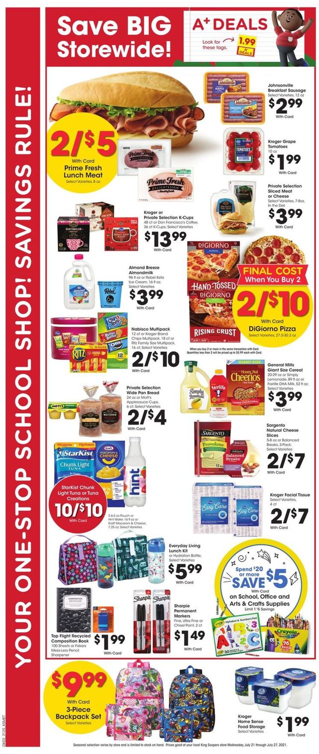 King Soopers Ad from 07/21/2021
