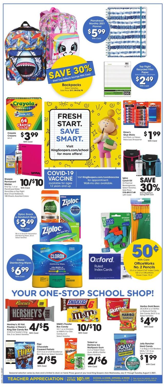 King Soopers Ad from 07/28/2021