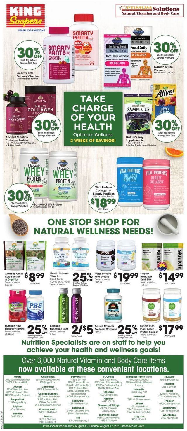 King Soopers Ad from 08/11/2021