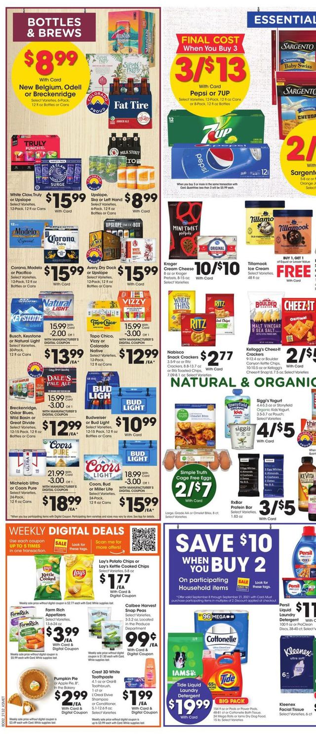 King Soopers Ad from 09/08/2021