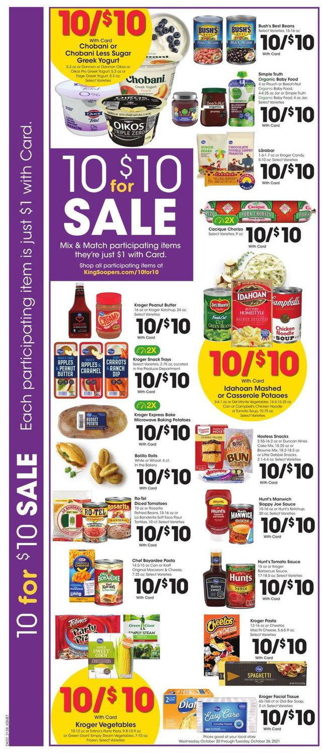 King Soopers Ad from 10/20/2021
