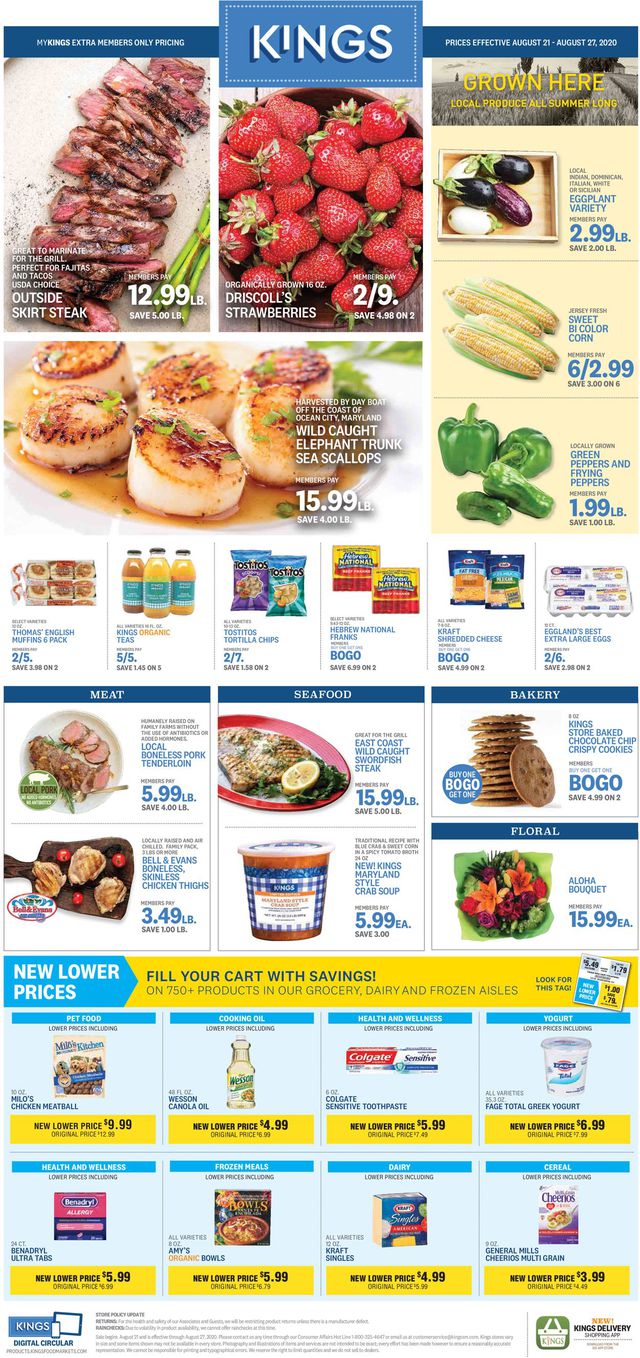 Kings Food Markets Ad from 08/21/2020