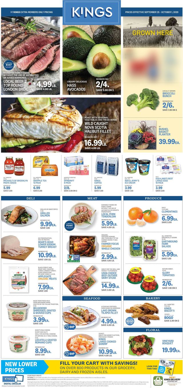 Kings Food Markets Ad from 09/25/2020