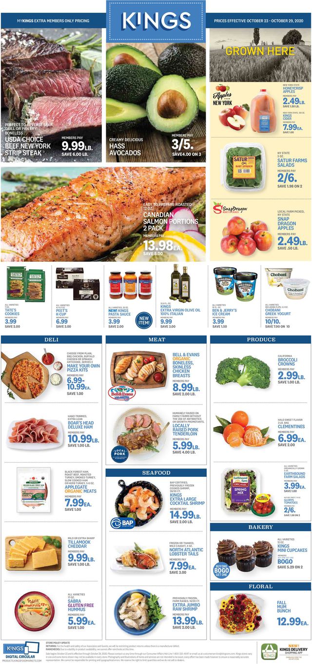 Kings Food Markets Ad from 10/23/2020