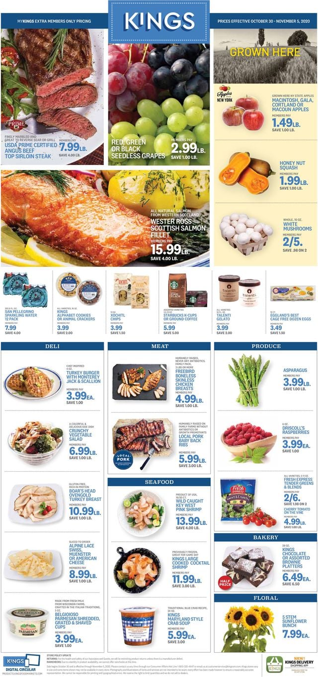 Kings Food Markets Ad from 10/30/2020