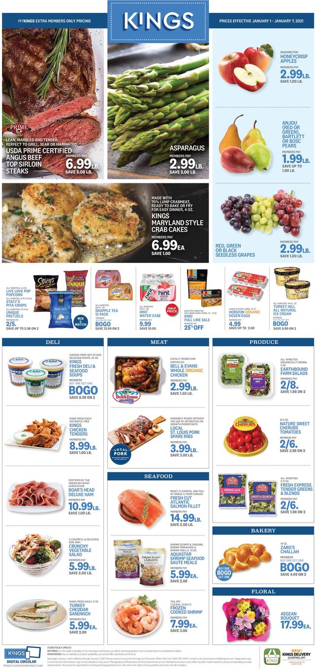 Kings Food Markets Ad from 01/01/2021