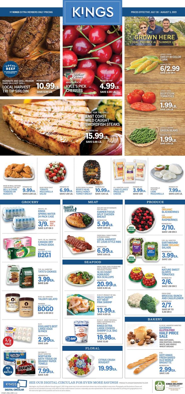Kings Food Markets Ad from 07/30/2021