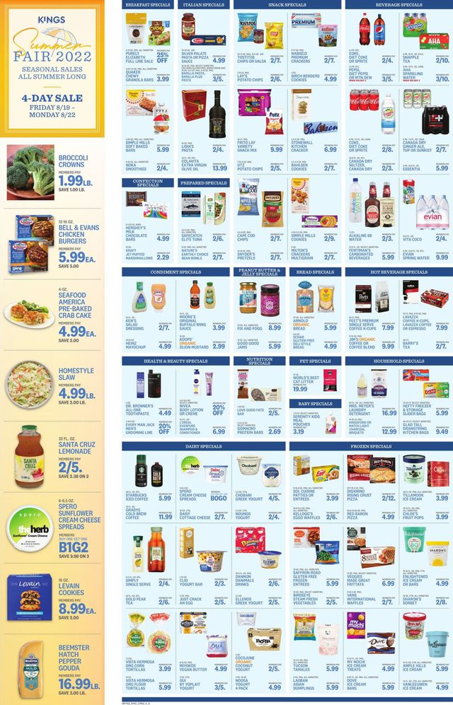 Kings Food Markets Ad from 08/19/2022