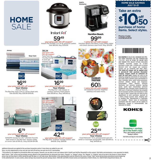 Kohl's Ad from 07/19/2019