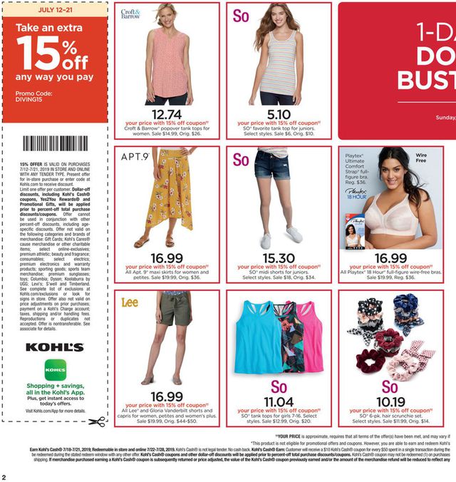 Kohl's Ad from 07/21/2019