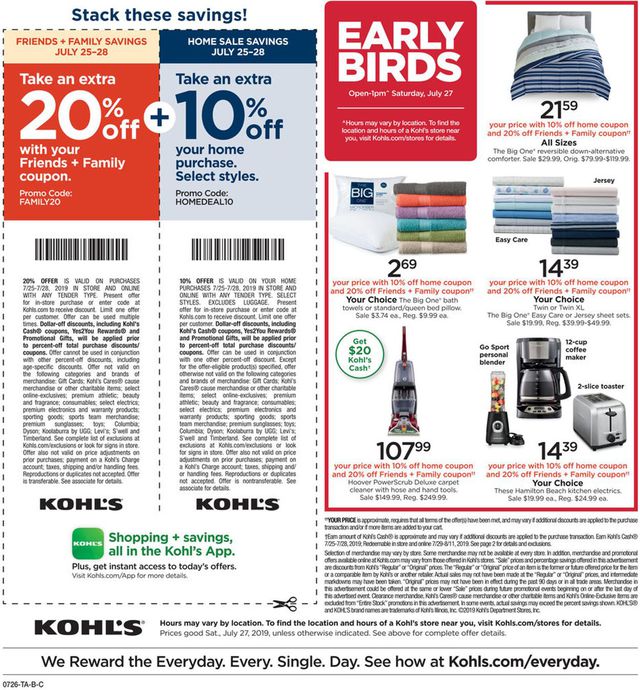 Kohl's Ad from 07/27/2019