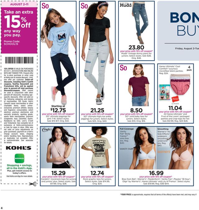 Kohl's Ad from 08/04/2019