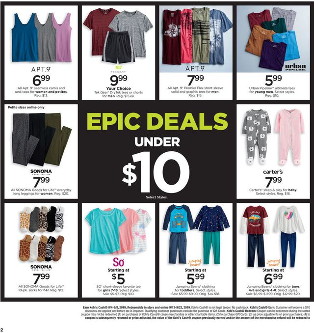 Kohl's Ad from 09/04/2019