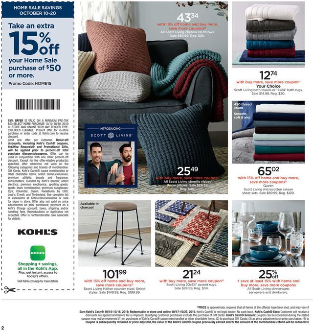 Kohl's Ad from 10/10/2019