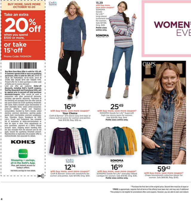 Kohl's Ad from 10/18/2019