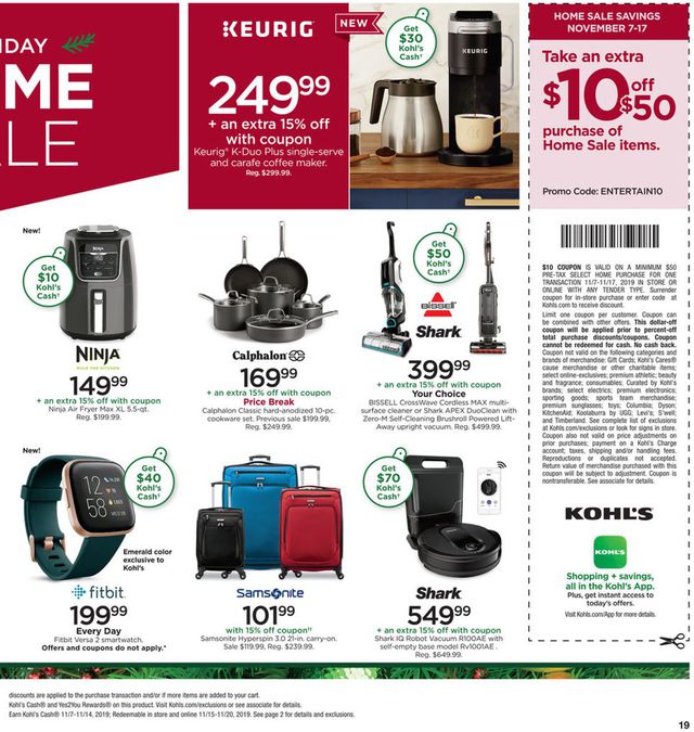 Kohl's Ad from 11/07/2019