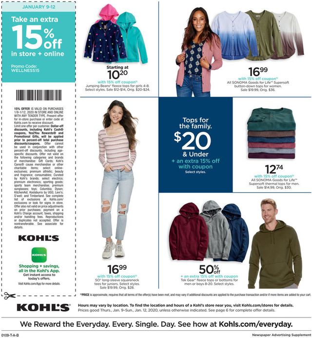 Kohl's Ad from 01/09/2020