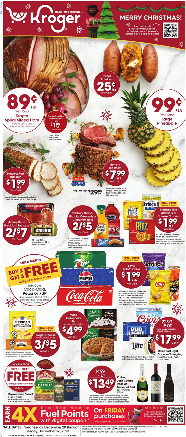 Kroger Ad from 12/20/2023