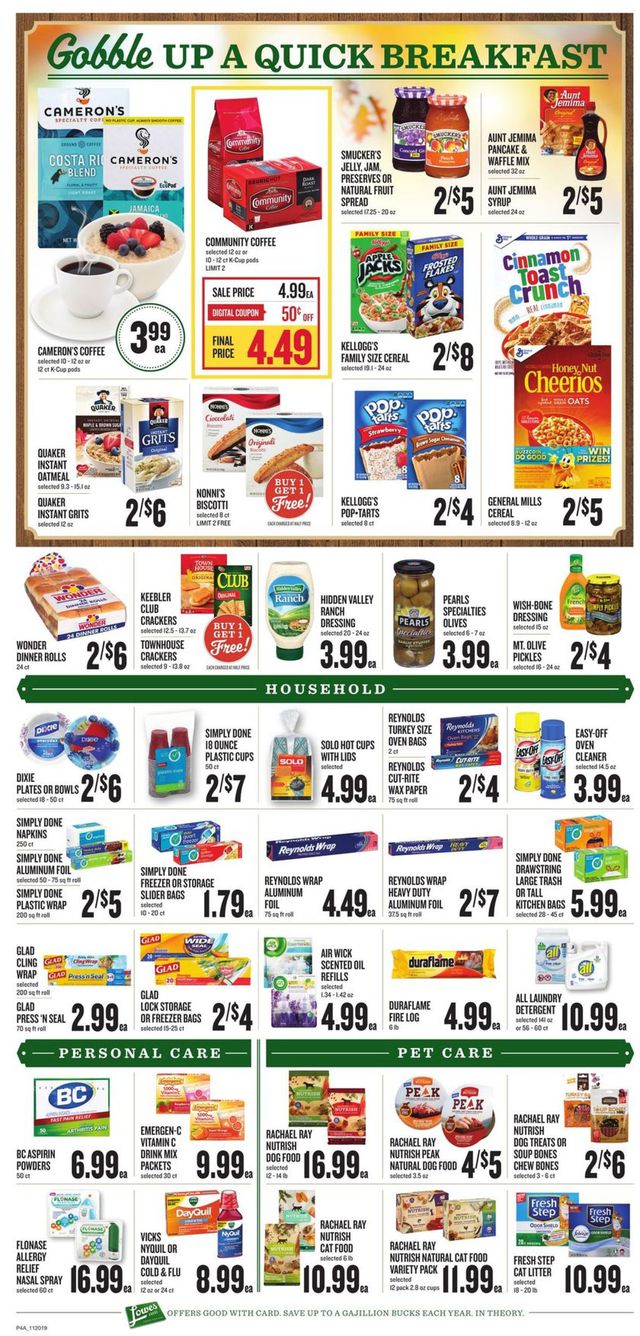 Lowes Foods Ad from 11/20/2019