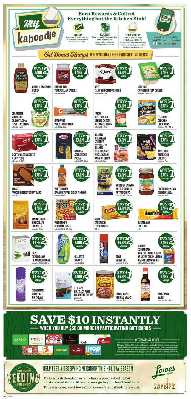 Lowes Foods Ad from 11/29/2019