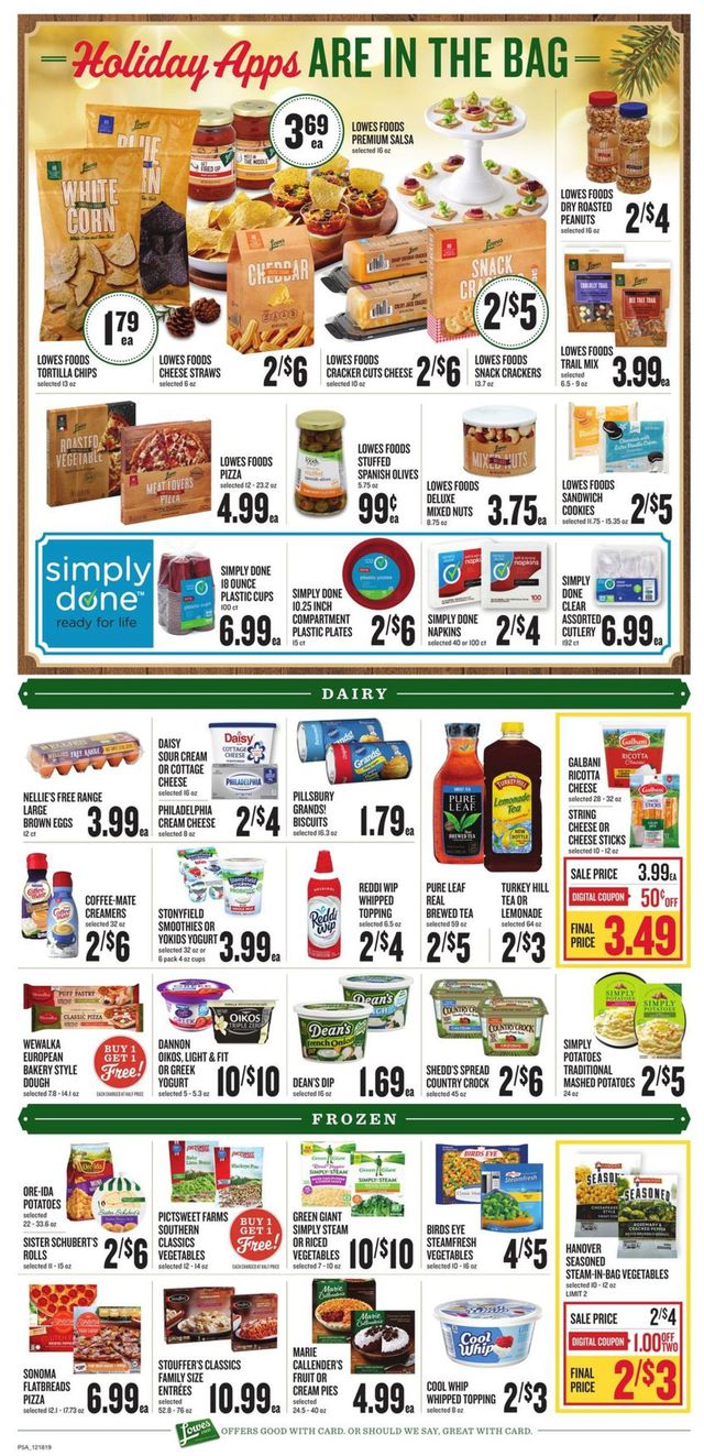 Lowes Foods Ad from 12/18/2019