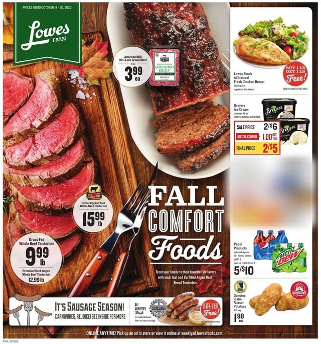 Lowes Foods Ad from 10/14/2020