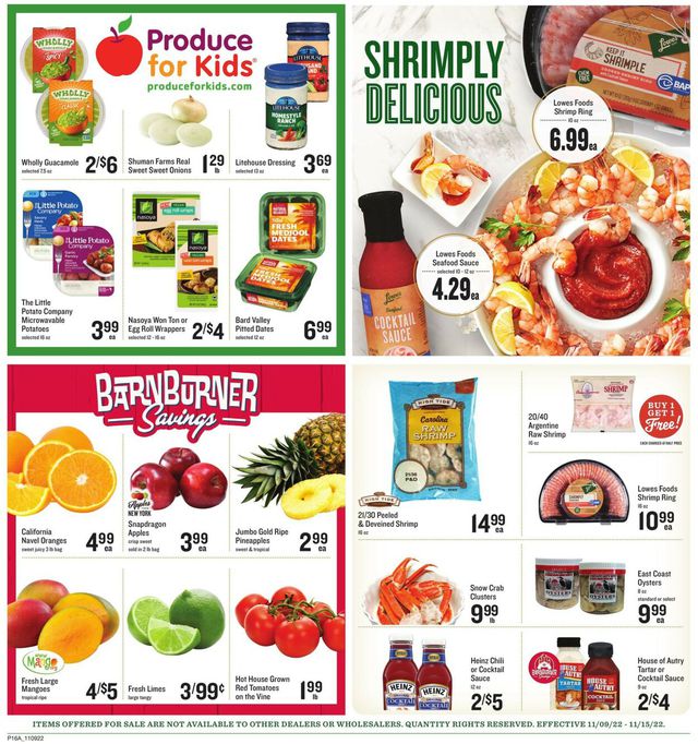 Lowes Foods Ad from 11/09/2022
