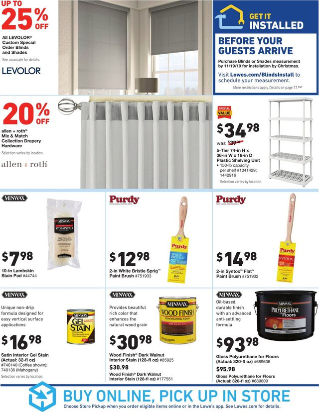 Lowe's Ad from 10/31/2019