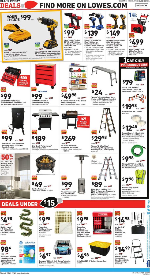 Lowe's Ad from 11/27/2019