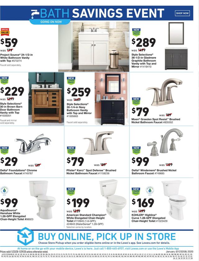 Lowe's Ad from 01/23/2020