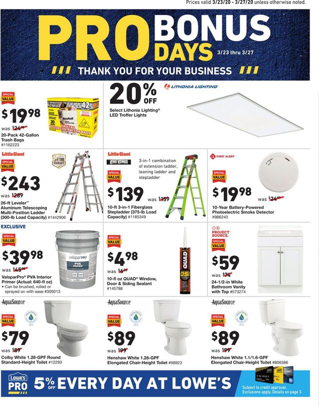 Lowe's Ad from 03/23/2020