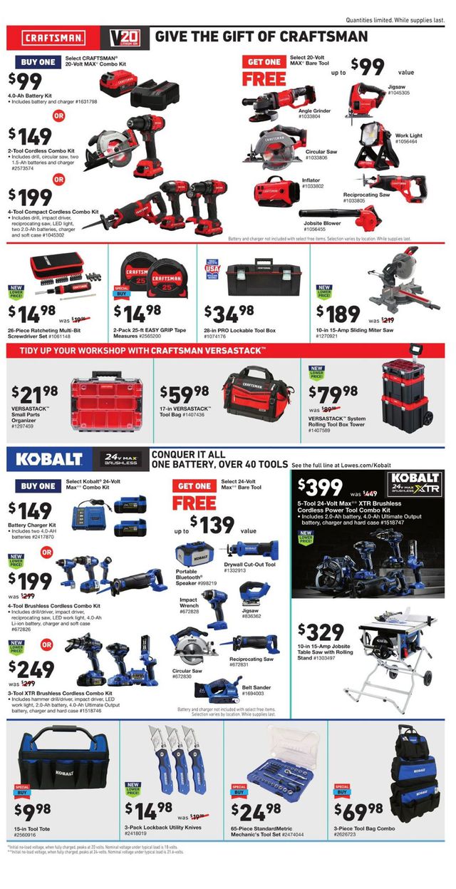 Lowe's Ad from 11/19/2020