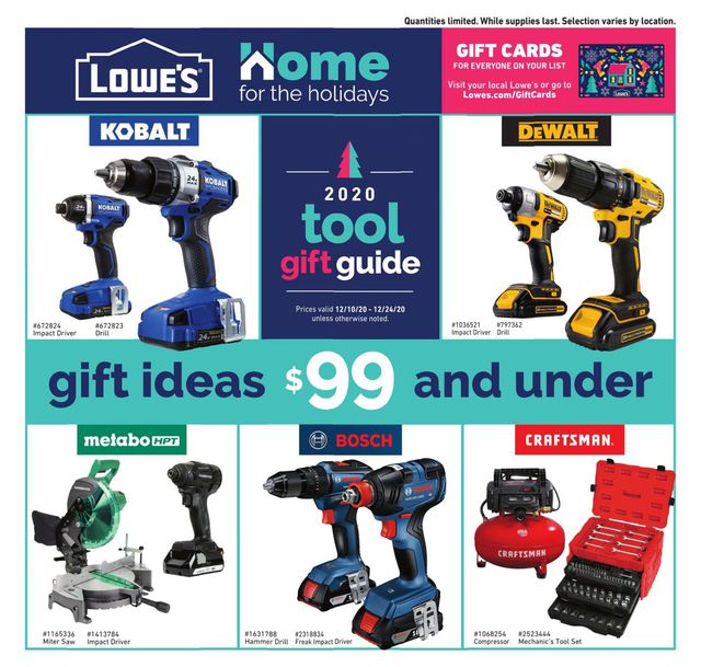 Lowe's Ad from 12/10/2020
