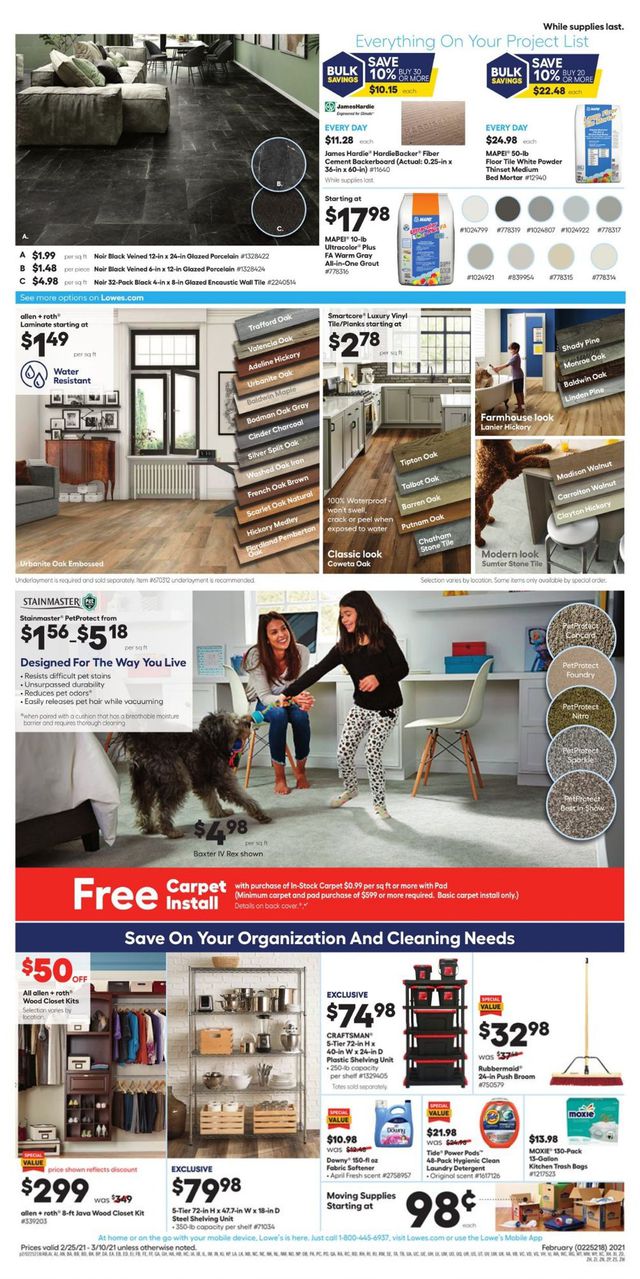 Lowe's Ad from 02/25/2021