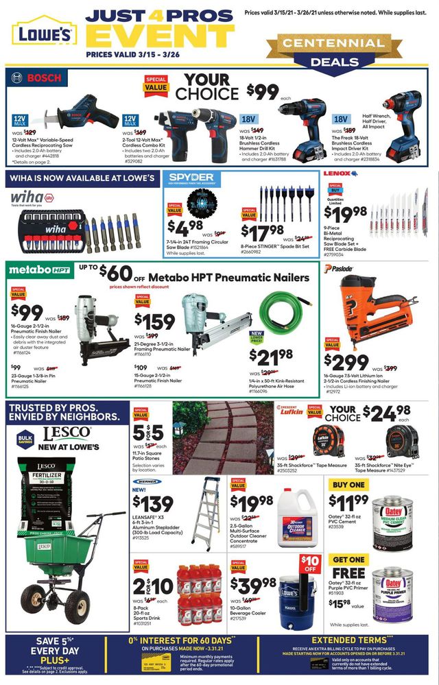 Lowe's Ad from 03/15/2021
