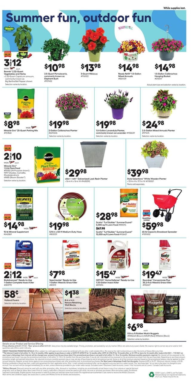 Lowe's Ad from 06/24/2021