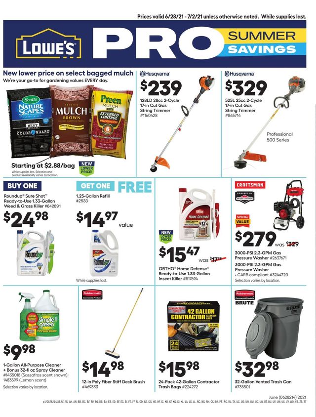 Lowe's Ad from 06/28/2021