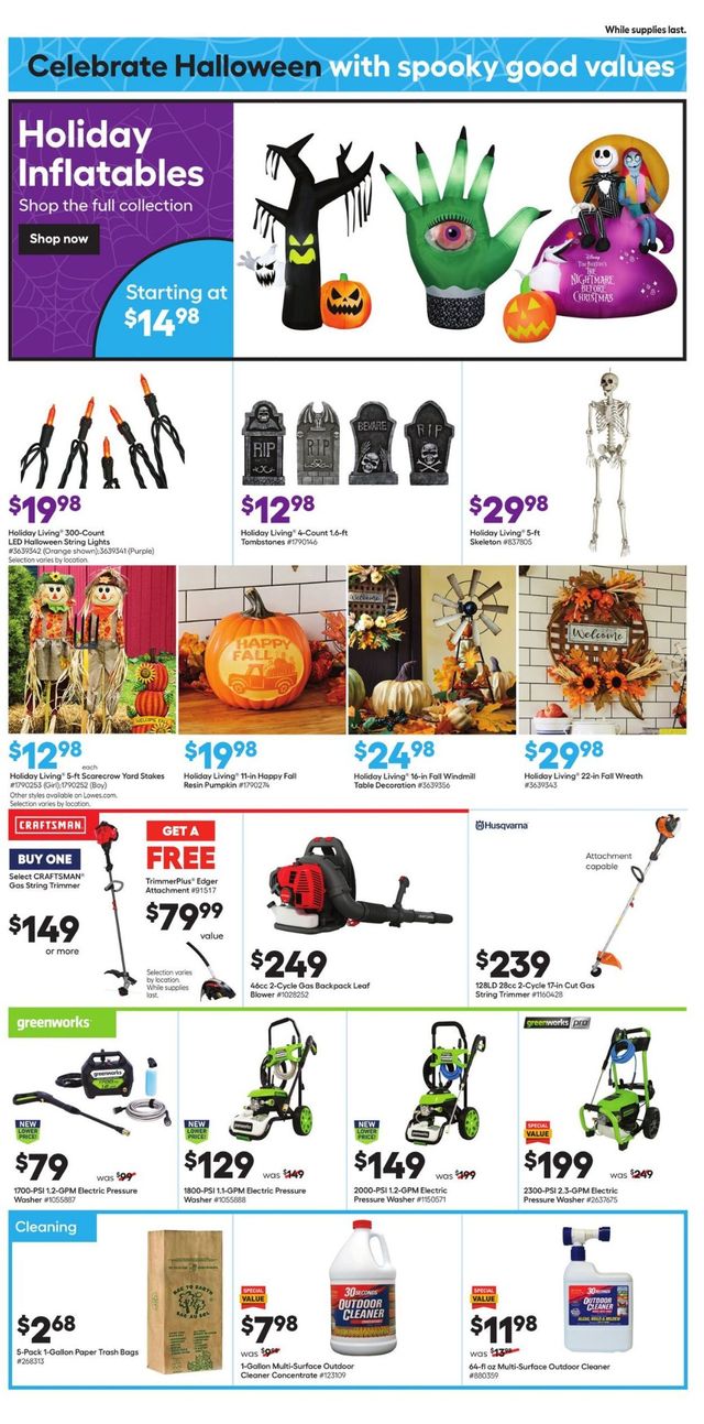 Lowe's Ad from 08/26/2021