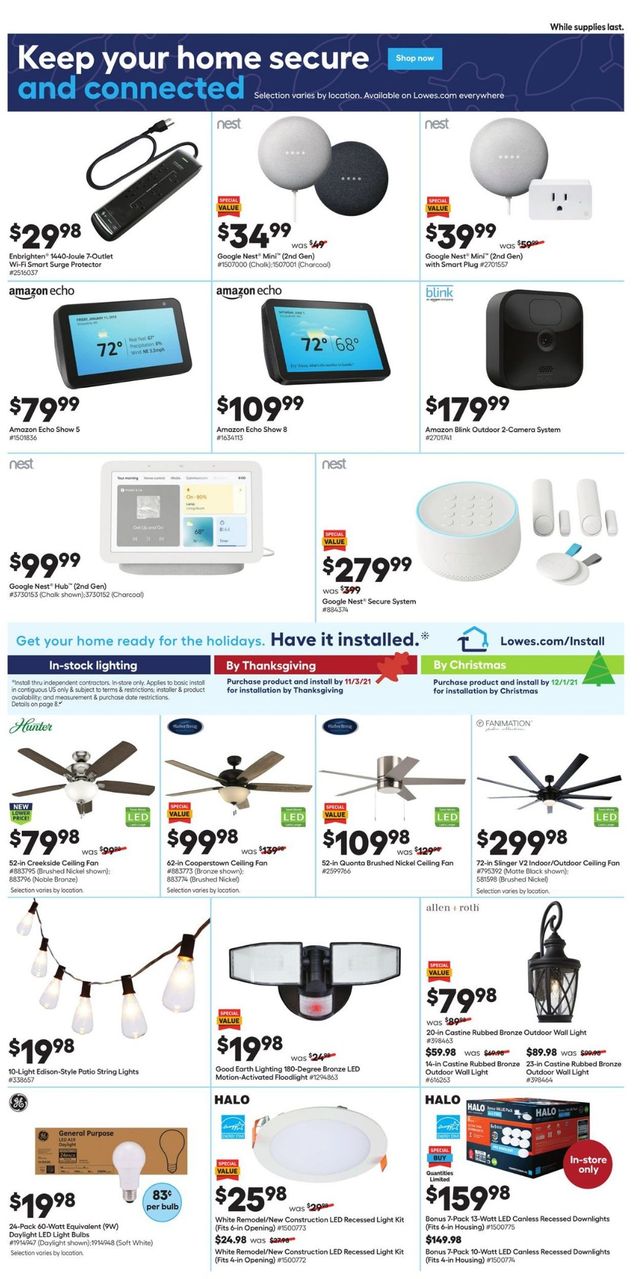 Lowe's Ad from 08/26/2021