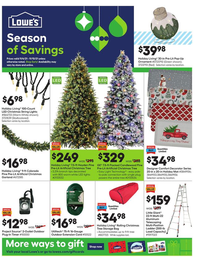 Lowe's Ad from 11/04/2021