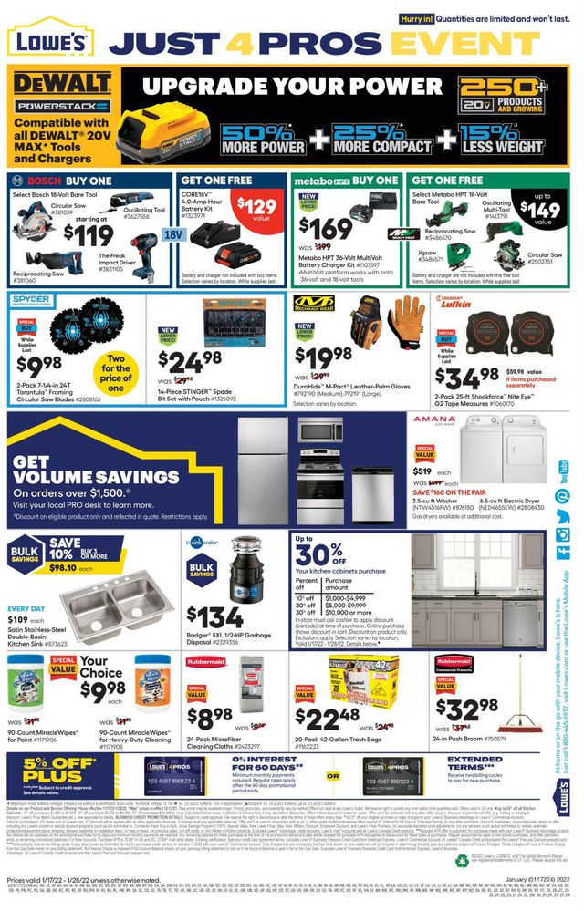 Lowe's Ad from 01/17/2022