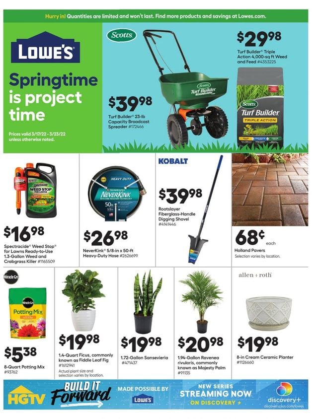 Lowe's Ad from 03/17/2022