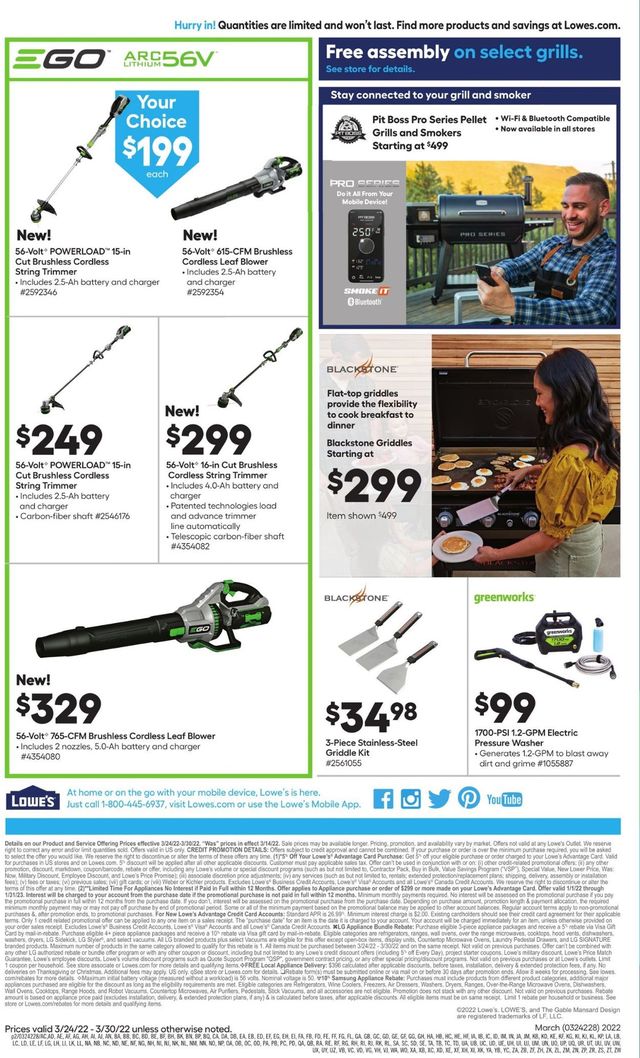 Lowe's Ad from 03/24/2022